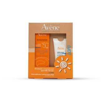 Avene Face Cream SPF50+ Anti-Aging 50ml & After Sun Restorative Lotion 50ml
