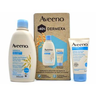 Aveeno Σετ Περιποίησης Dermexa Daily Emollient Body Wash 300ml & Dermexa Fast & Long-Lasting Balm 75ml