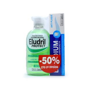 Elgydium Eludril Protect 500ml & Toothpaste Antiplaque 100ml