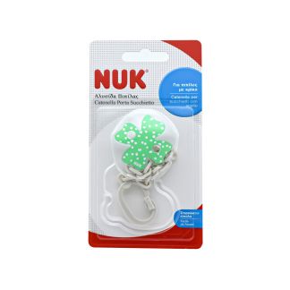 Nuk Soother Chain Green Clover for Soothers with Ring 
