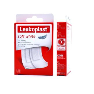 BSN Leukoplast Soft White 2 sizes 12 pads 19mm x 72mm  8 pads 38mm χ 72mm 20 pcs