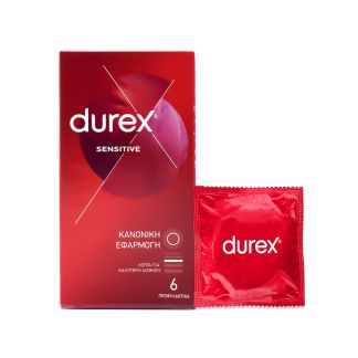 Durex Sensitive Κανονική Εφαρμογή 6 προφυλακτικά