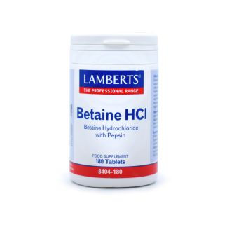 Lamberts Betaine HCI 324mg/Pepsin 5mg 180 tabs