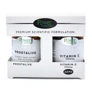 Power of Nature Platinum Range Prostalive 30 κάψουλες &  Vitamin C 1000μg 20 ταμπλέτες 