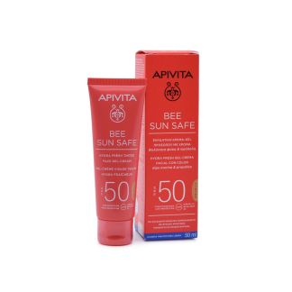 Apivita Bee Sun Safe Hydra Fresh Ενυδατική Κρέμα-Gel Προσώπου με Χρώμα SPF50 50ml