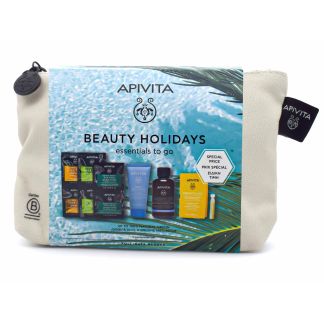 Apivita Beauty Holidays Aqua Beelicious Oil Free Κρέμα-Gel Ενυδάτωσης Ελαφριάς Υφής 15ml  & Αφρός Καθαρισμού για Πρόσωπο και Μάτια 75ml & Beesential Oils 1.6ml & Express Beauty Μάσκα Προσώπου και Ματιών 6x2ml & Νεσεσέρ 