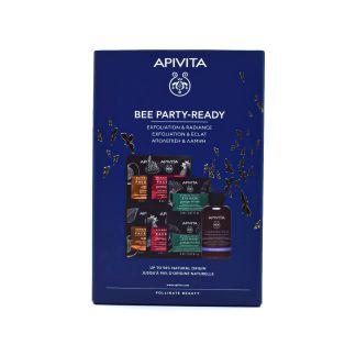 Apivita Bee Party Ready Cleansing Foam 75ml & Face scrub 2x8ml & Face Mask 2x8ml & Eyes Mask 2x2ml