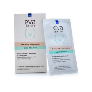 Intermed Eva Intima Maxi Size Towelettes Daily Wellness 12 single use soft cloths