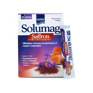Intermed Solumag Saffron & Curcumin Magnesium & Vitamin Complex B 20 Sachets 
