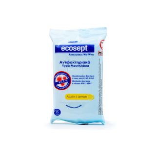 Ecofarm Ecosept Antibacterial Wet Wipes Lemon 15 pcs
