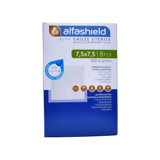 Alfashield Alfa Gauze Sterile 8ply 7.5cm x 7.5cm 100 pcs