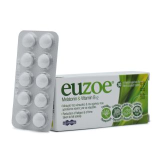 Uni-Pharma Euzoe Μελατονίνη & Βιταμίνη B12 30 ταμπλέτες