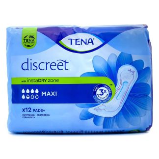 Tena Discreet Maxi με InstaDry Zone 12 σερβιέτες ακράτειας