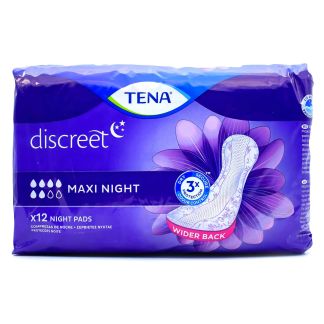 Tena Discreet Maxi Night Σερβιέτα Ακράτειας 12 τμχ