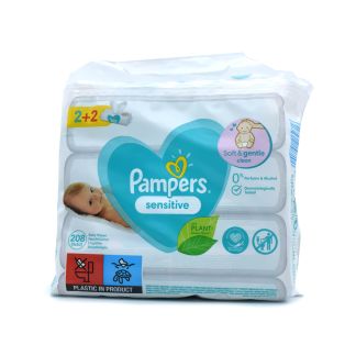 Pampers Baby Wipes Sensitive Soft & Gentle Clean 4 x 52 wipes