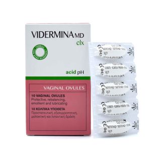 Epsilon Health Vidermina CLX acid pH10 vaginal suppositories