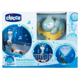 Chicco Next 2 Moon Cot Mobile with Music And Light Blue from birth