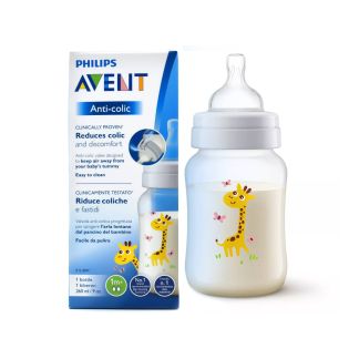 Philips Avent Anti-Colic Baby Bottle from First month Giraffe 260ml SCF821/12