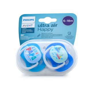 Philips Avent Ultra Air Happy Pacifiers 6-18m Blue - Light Blue 2 pcs