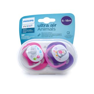 Philips Avent Ultra Air Animals 6-18m Purple - Pink 2 pcs