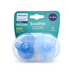 Philips Avent Soothie Orthodontic Silicone Pacifiers 0-6m SCF099/21 Blue Light Blue 2 pcs