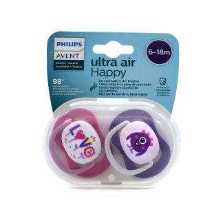 Philips Avent Ultra Air Soother 6-18m Monster Love Pink 2 pcs SCF080/10