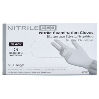 Alfacare Nitrile Eco Examination Gloves XL Black 100 pcs