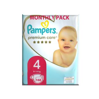 Pampers Premium Care No4 (9-14 kg) 168 diapers