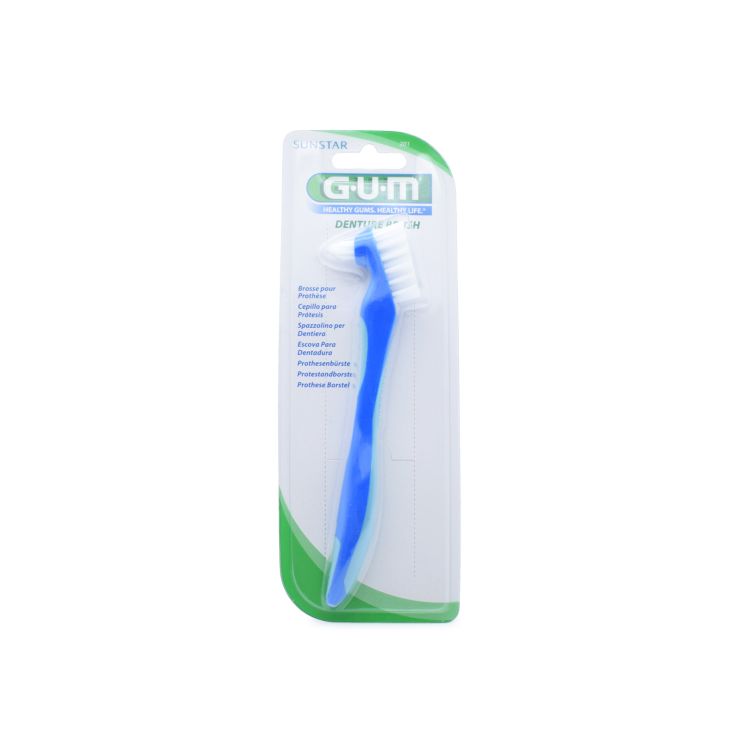Sunstar Gum Toothbrush 201 Denture Brush Blue 070942502016