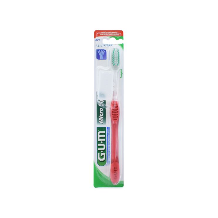Sunstar Gum Toothbrush Micro Tip Compact 471 Soft Red 1 pcs 070942504713