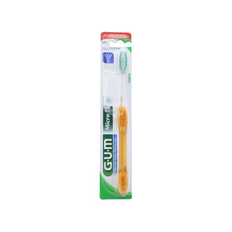  Sunstar Gum Toothbrush Micro Tip Compact 471 Soft Yellow 1 pcs 070942504713