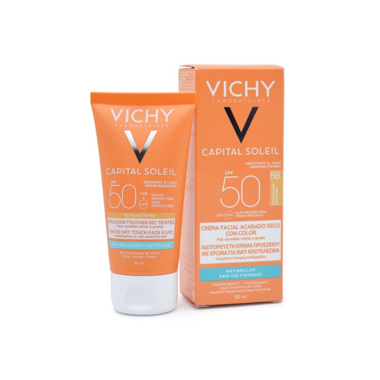 Vichy Capital Soleil BB Tinted Dry Touch Face Fluid SPF50 Anti-Brillance Mattifying 50ml
