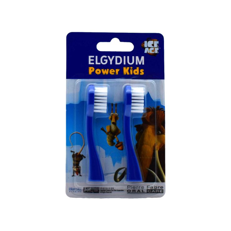 Elgydium Replacements Brushes Power Kids Ice Age Blue 2 pcs