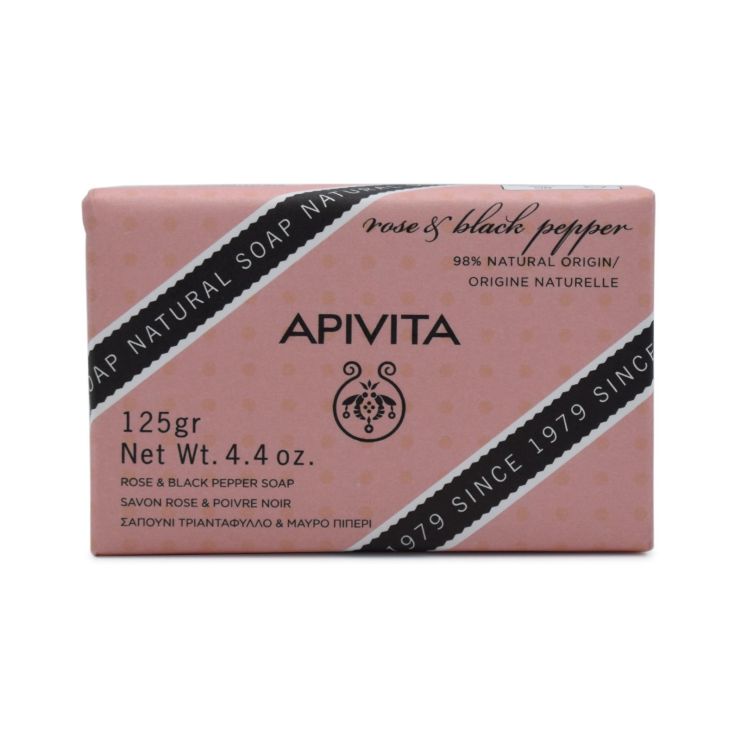 Apivita Natural Soap με Τριαντάφυλλο & Μαύρο Πιπέρι 125gr