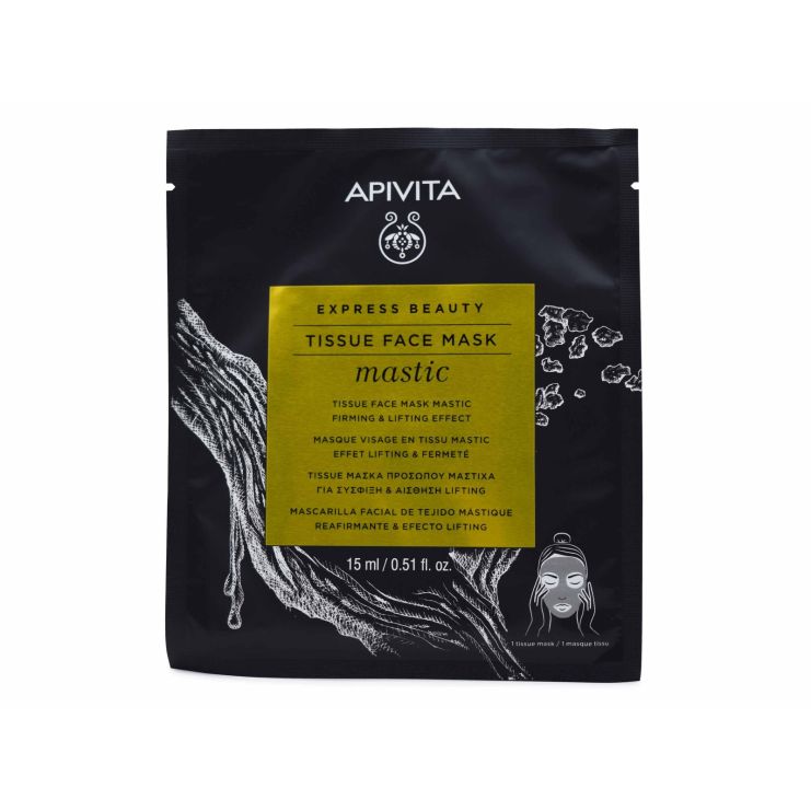 Apivita Express Beauty Tissue Μάσκα Προσώπου για Σύσφιξη & Αίσθηση Lifting με Μαστίχα 15ml