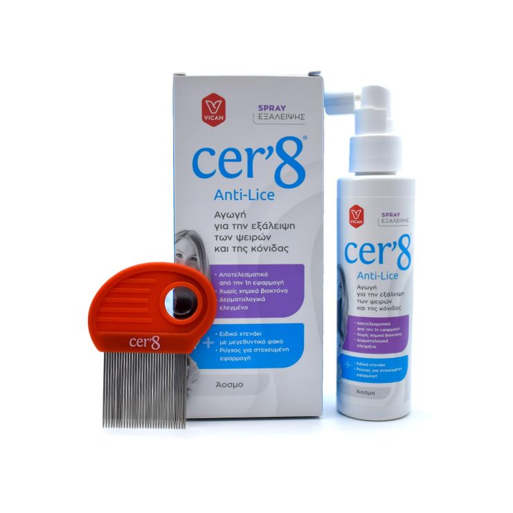 Vican Cer'8 Anti Lice Spray 125ml & Comb