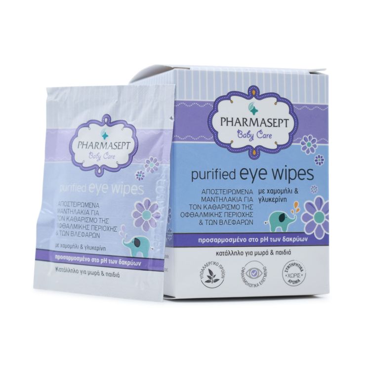 Pharmasept Baby Purified Eye Wipes Οφθαλμικά Μαντηλάκια 10 τμχ