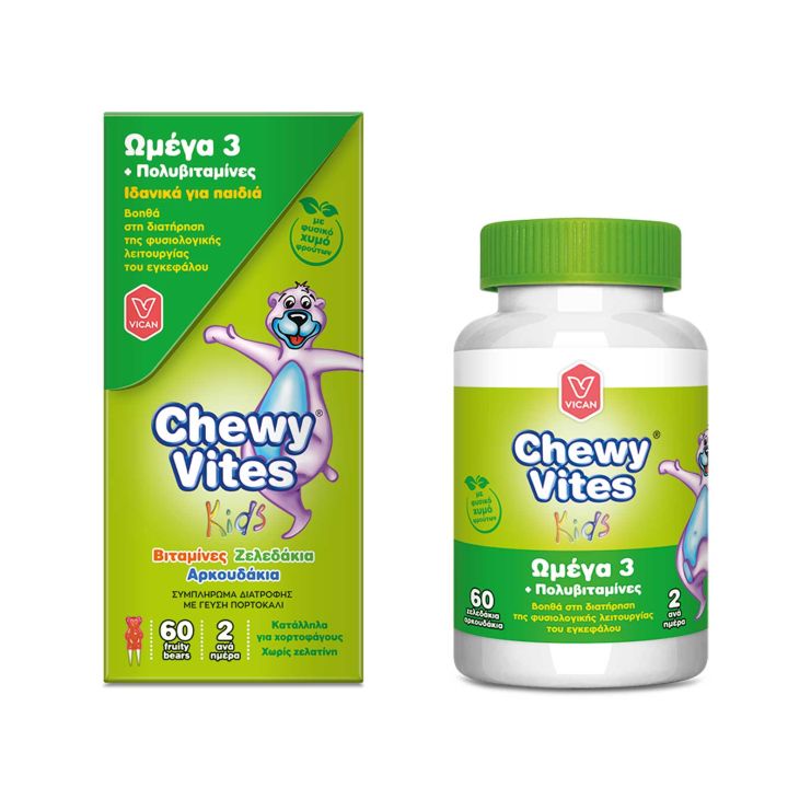 Vican Chewy Vites Omega 3 & Multivitamin 60 ζελεδάκια αρκουδάκια