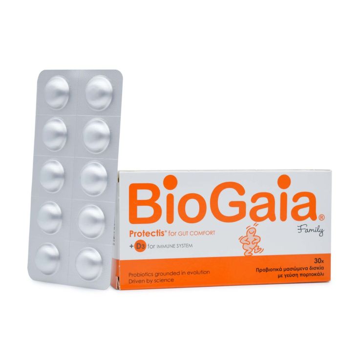 Cube Biogaia Protectis Family & D3 for Immune System Orange 30 chewable tabs