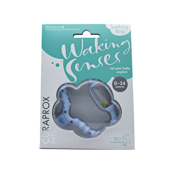 Curaprox Baby Waking Senses Teething Ring Blue from birth 1 piece