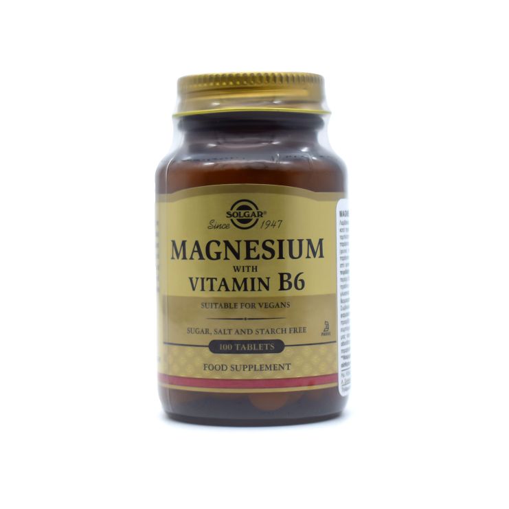 Solgar Magnesium με Βιταμίνη Β6 100 ταμπλέτες