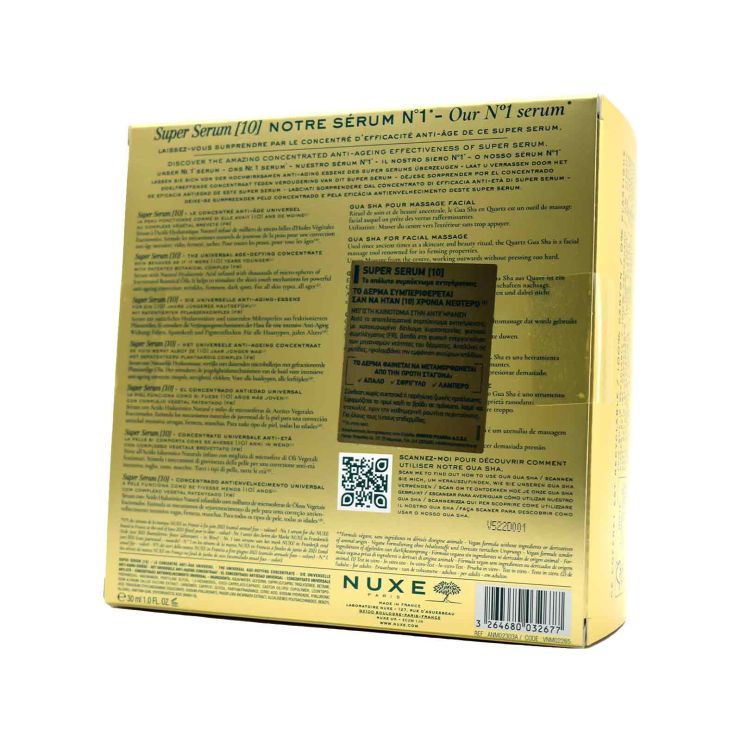 Nuxe Super Serum [10] 30ml Anti-Ageing Serum & Gift Gua Sha for Face Massage