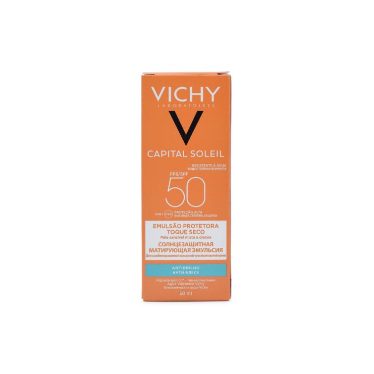 Vichy Capital Soleil Dry Touch Αντηλιακή Κρέμα Για Ματ Αποτέλεσμα SPF50 50ml