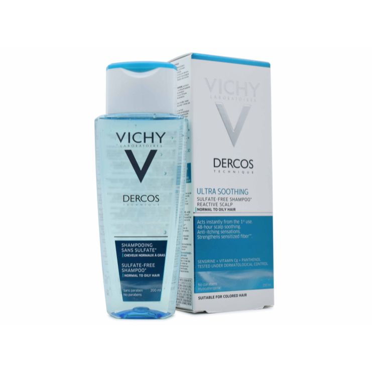 Vichy Dercos Ultra-Soothing Sulfate Free Σαμπουάν για Ευαίσθητο Τριχωτό Λιπαρά & Κανονικά Μαλλιά 200ml