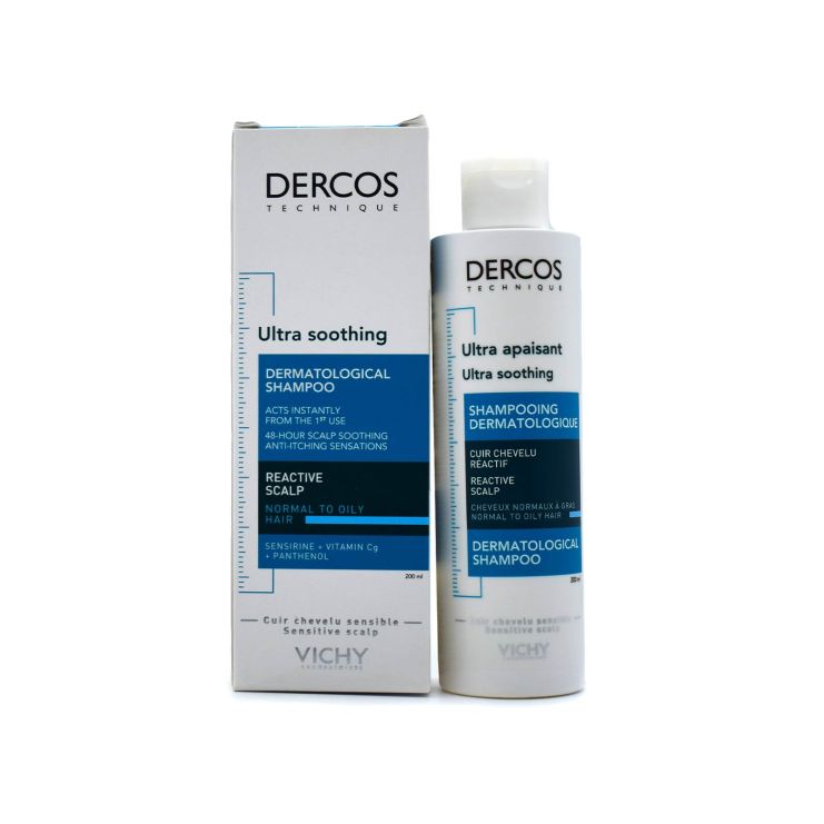 Vichy Dercos Ultra-Soothing Sulfate Free Σαμπουάν για Ευαίσθητο Τριχωτό Λιπαρά & Κανονικά Μαλλιά 200ml