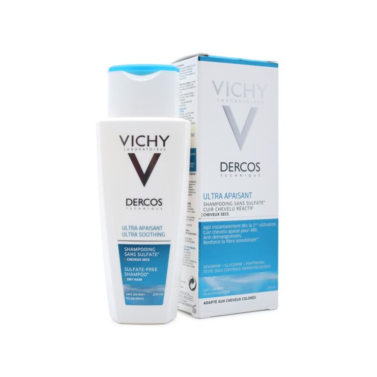 Vichy Dercos Ultra Soothing Καταπραϋντικό Σαμπουάν Για Ξηρά Μαλλιά 200ml 