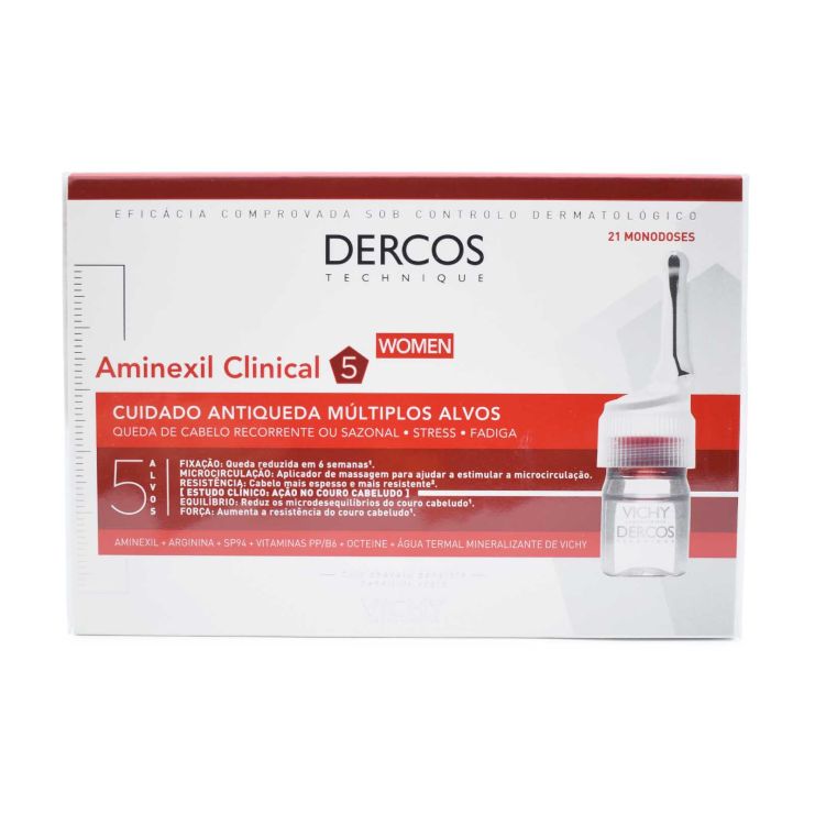 Vichy Dercos Aminexil Clinical 5 Αντιμετώπιση της Τριχόπτωσης για Γυναίκες 21 x 6ml