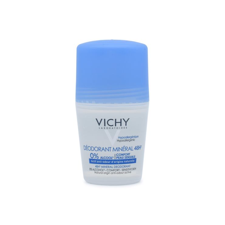  Vichy Deodorante Mineral 48h Roll-On Αποσμητικό Χωρίς Άλατα Αλουμινίου 50ml