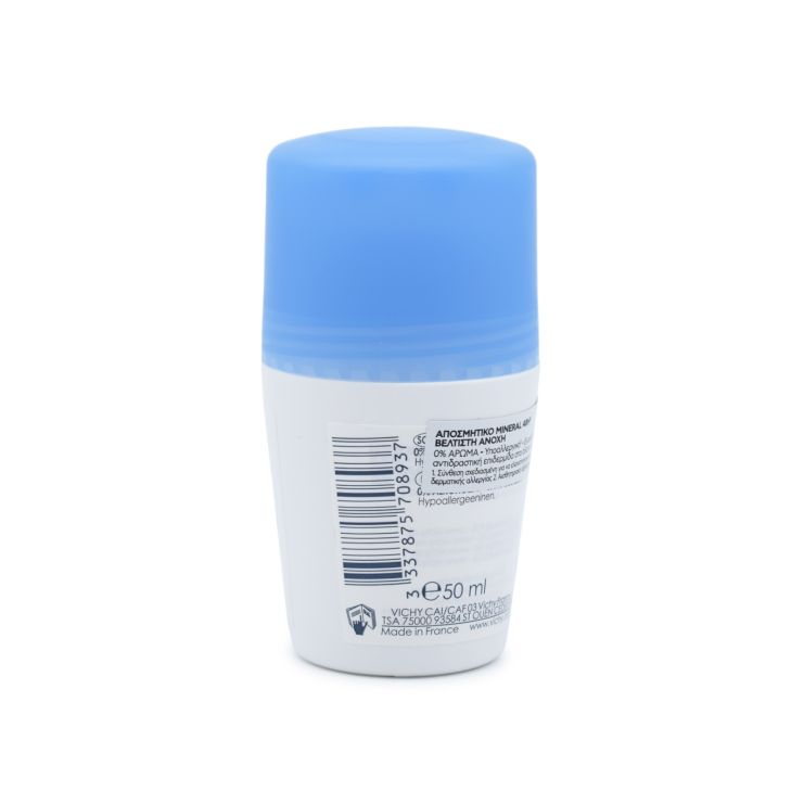 Vichy 48h Mineral Deodorant Optimal Tolerance Roll-On Χωρίς Άλατα Αλουμινίου 50ml