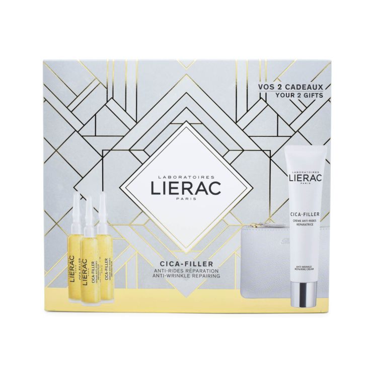 Lierac Cica-Filler Serum Αντιρυτιδικός Ορός Επανόρθωσης 3x10ml & Cica-Filler Cream 40ml & Rue des Fleurs Monaco Πορτοφόλι 